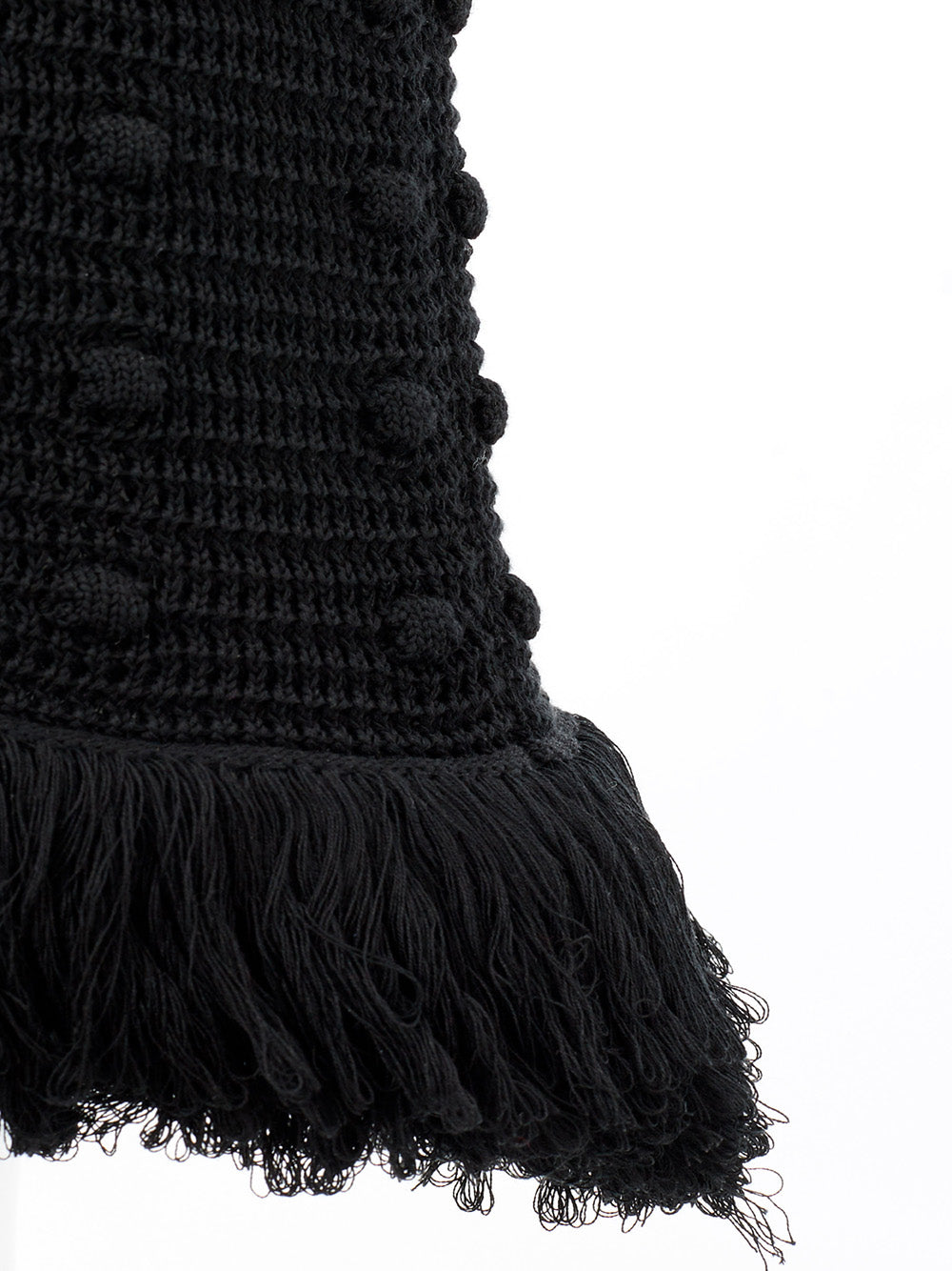 Bottega Veneta Knitted Black Dress with Pompom Details