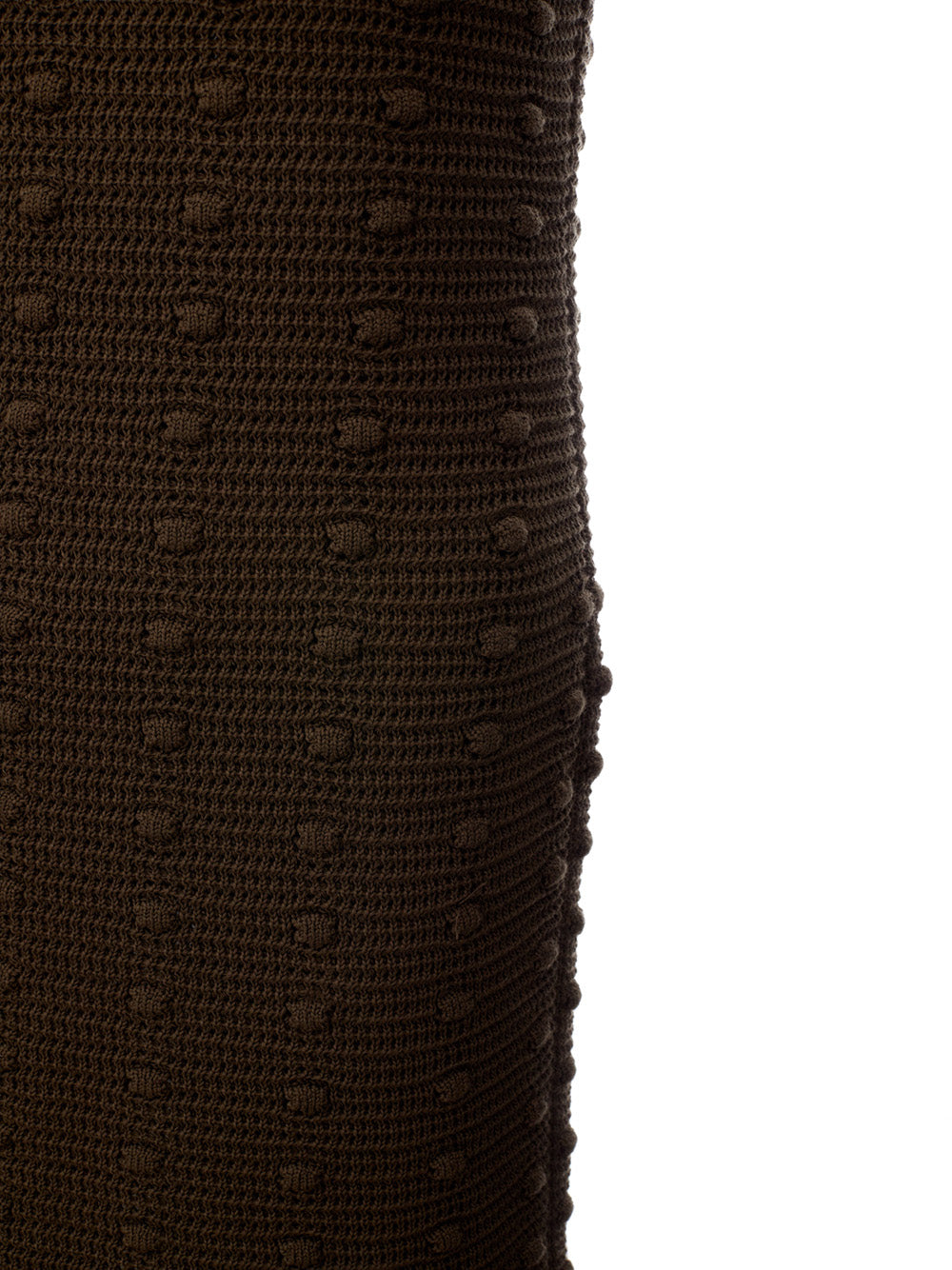 Bottega Veneta Knitted Olive Green Dress with Pompom Details