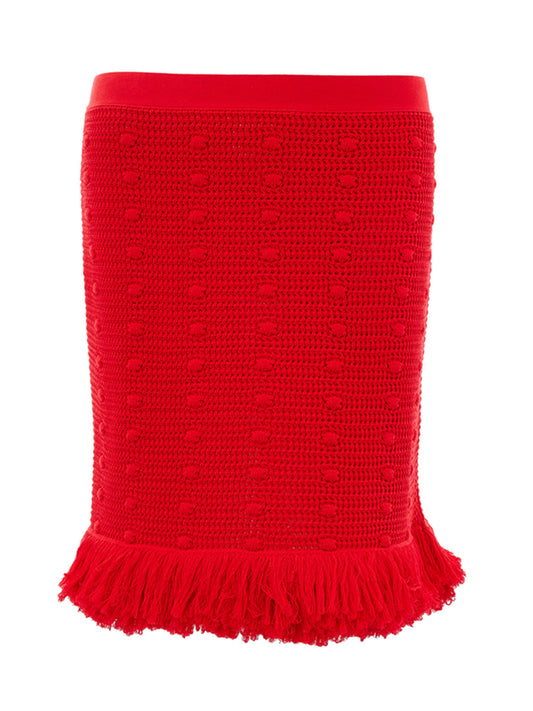 Bottega Veneta Knitted Red Skirt