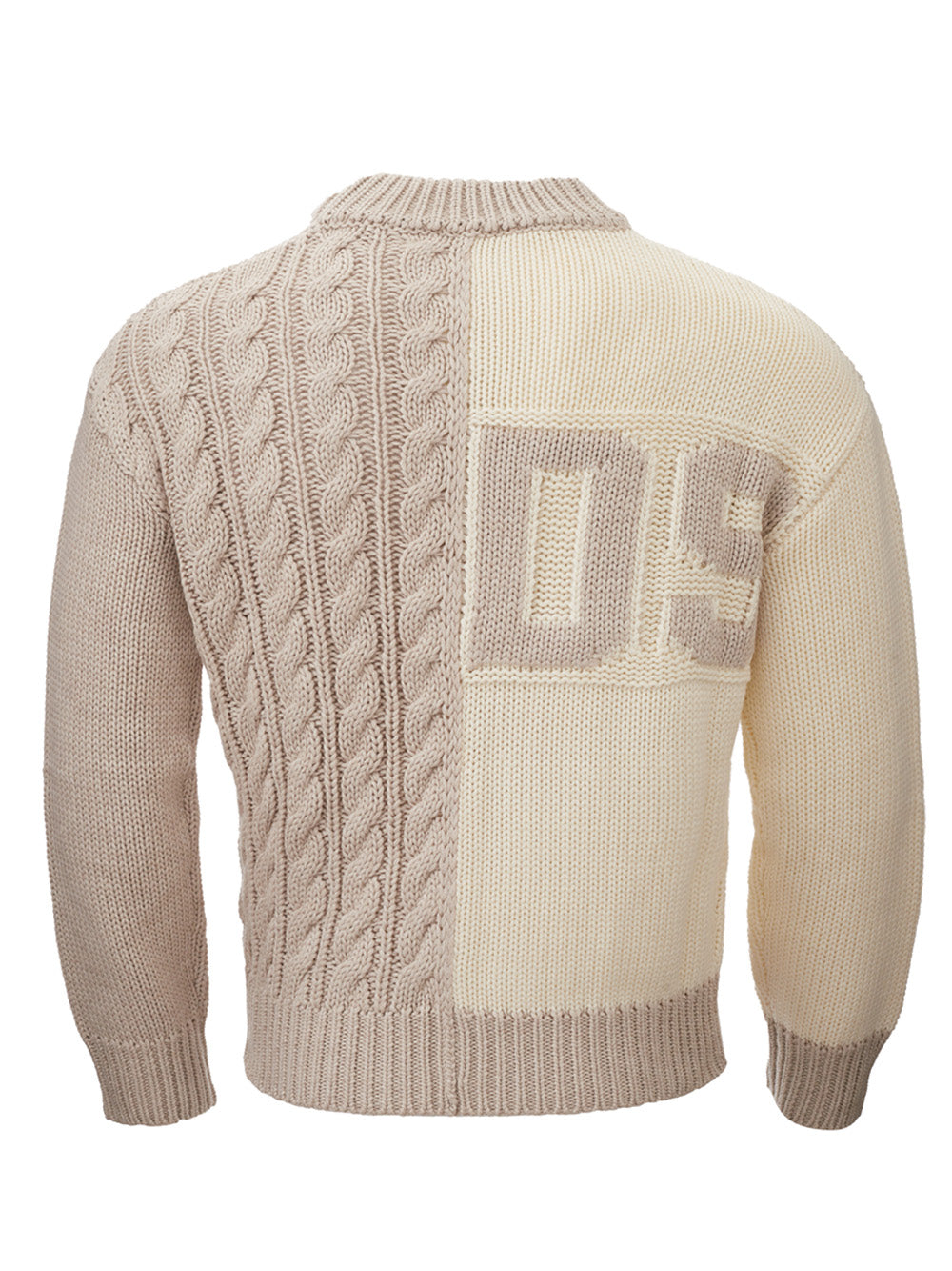 GCDS Wool Blend Hand Knitting Effect Jumper with Logo