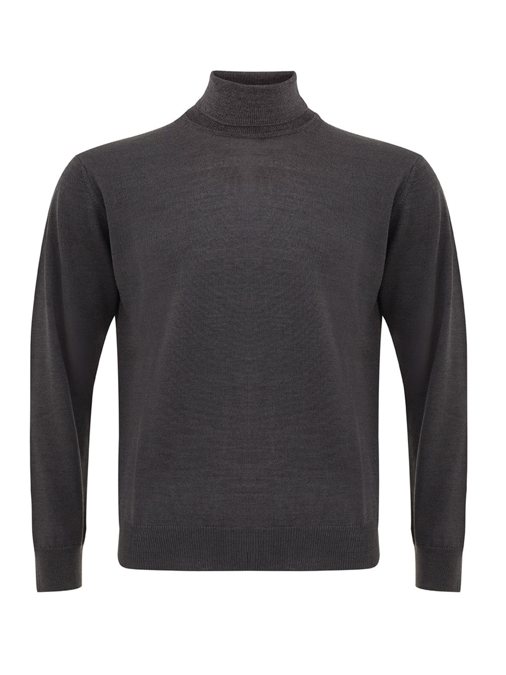 FERRANTE Anthracite Grey Turtleneck Wool Jumper