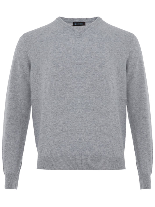 Colombo Grey V-Neck Cashmere Sweater