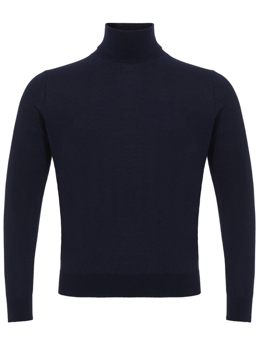 Colombo Blue Navy Cashmere Turtle Neck Sweater