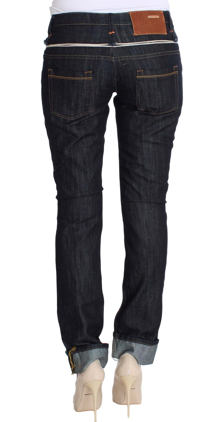 Acht Blue Denim Cotton Bottoms Straight Fit Jeans