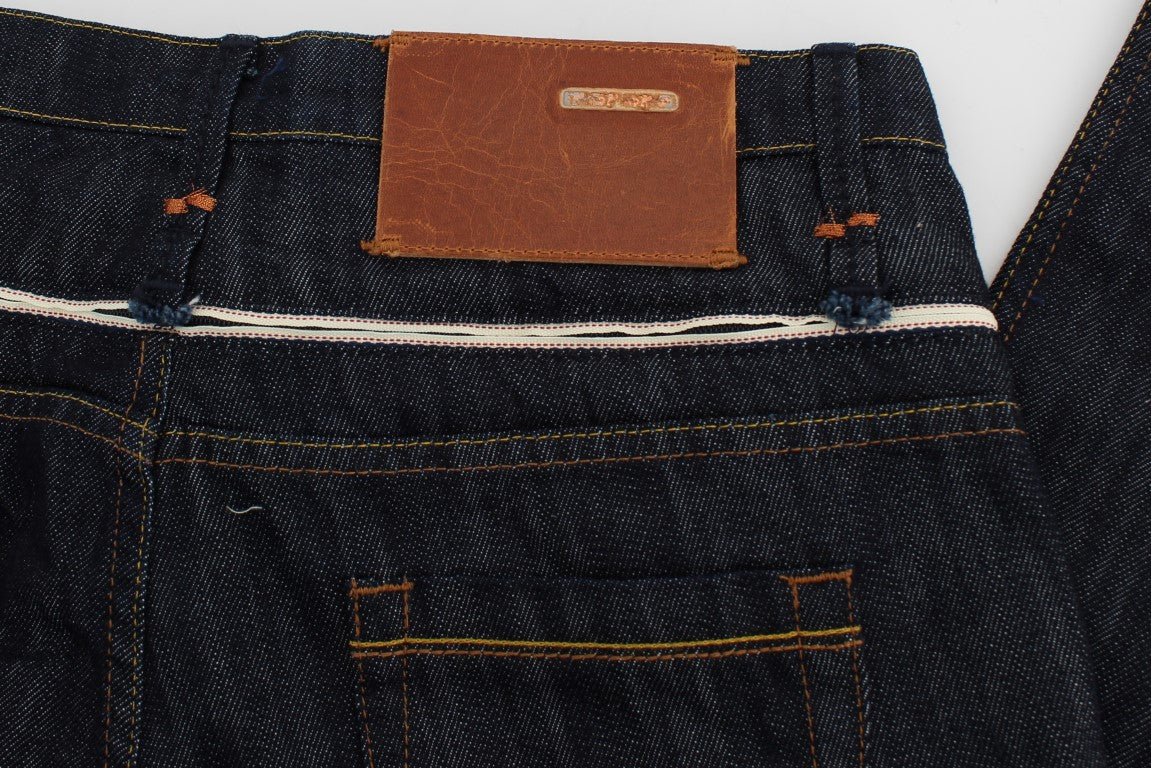 Acht Blue Denim Cotton Bottoms Straight Fit Jeans