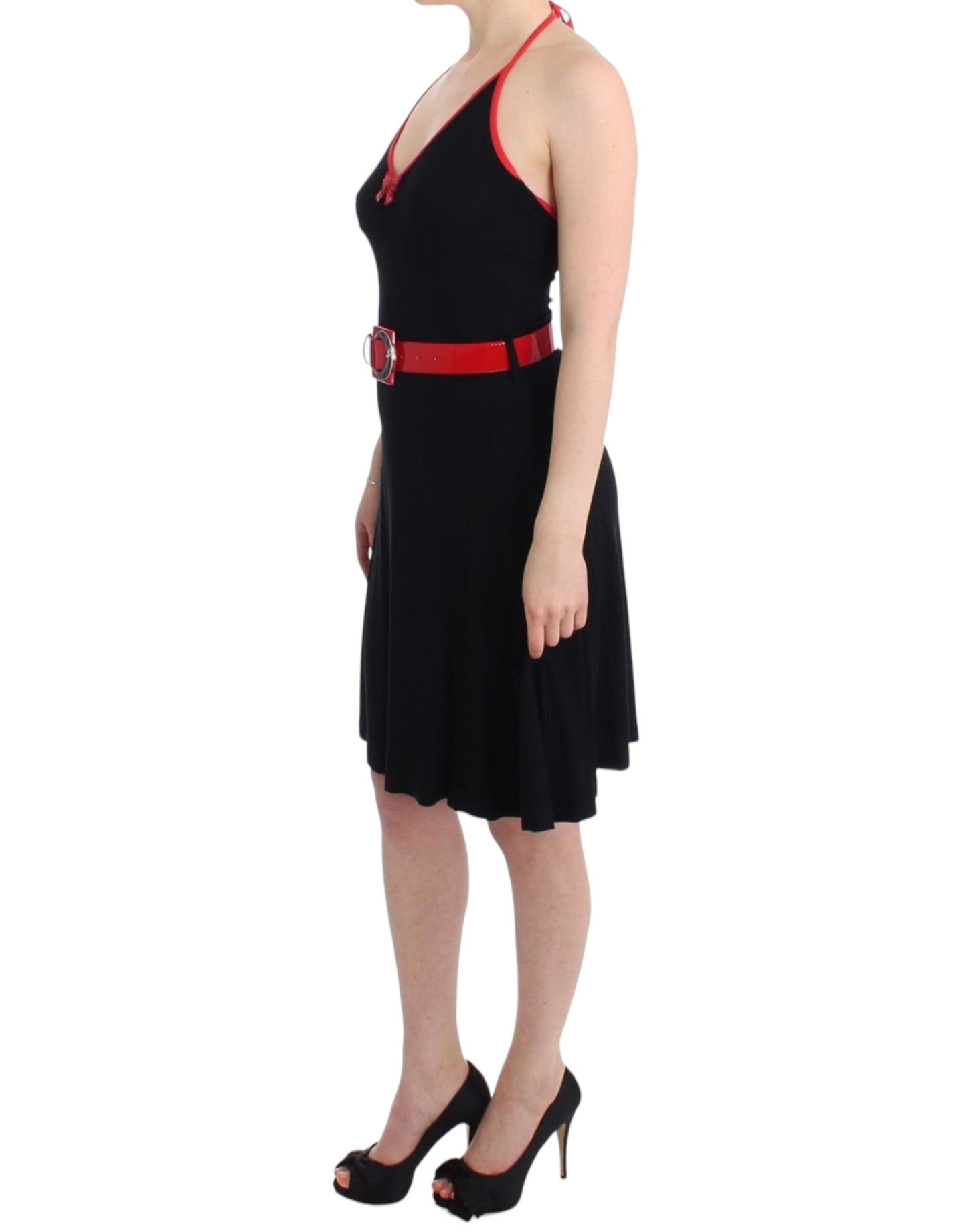 Roccobarocco Black belted palladio dress