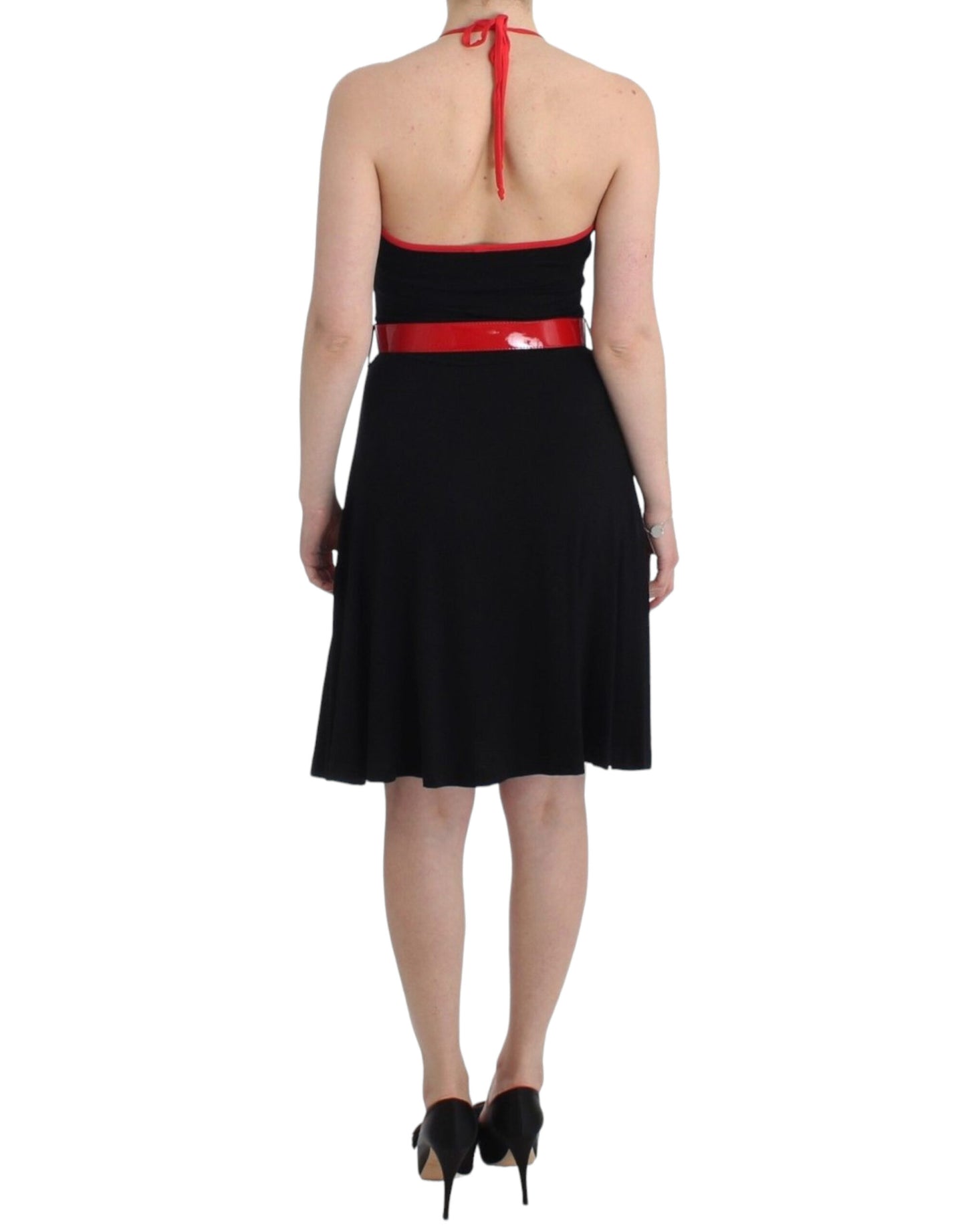 Roccobarocco Black belted palladio dress