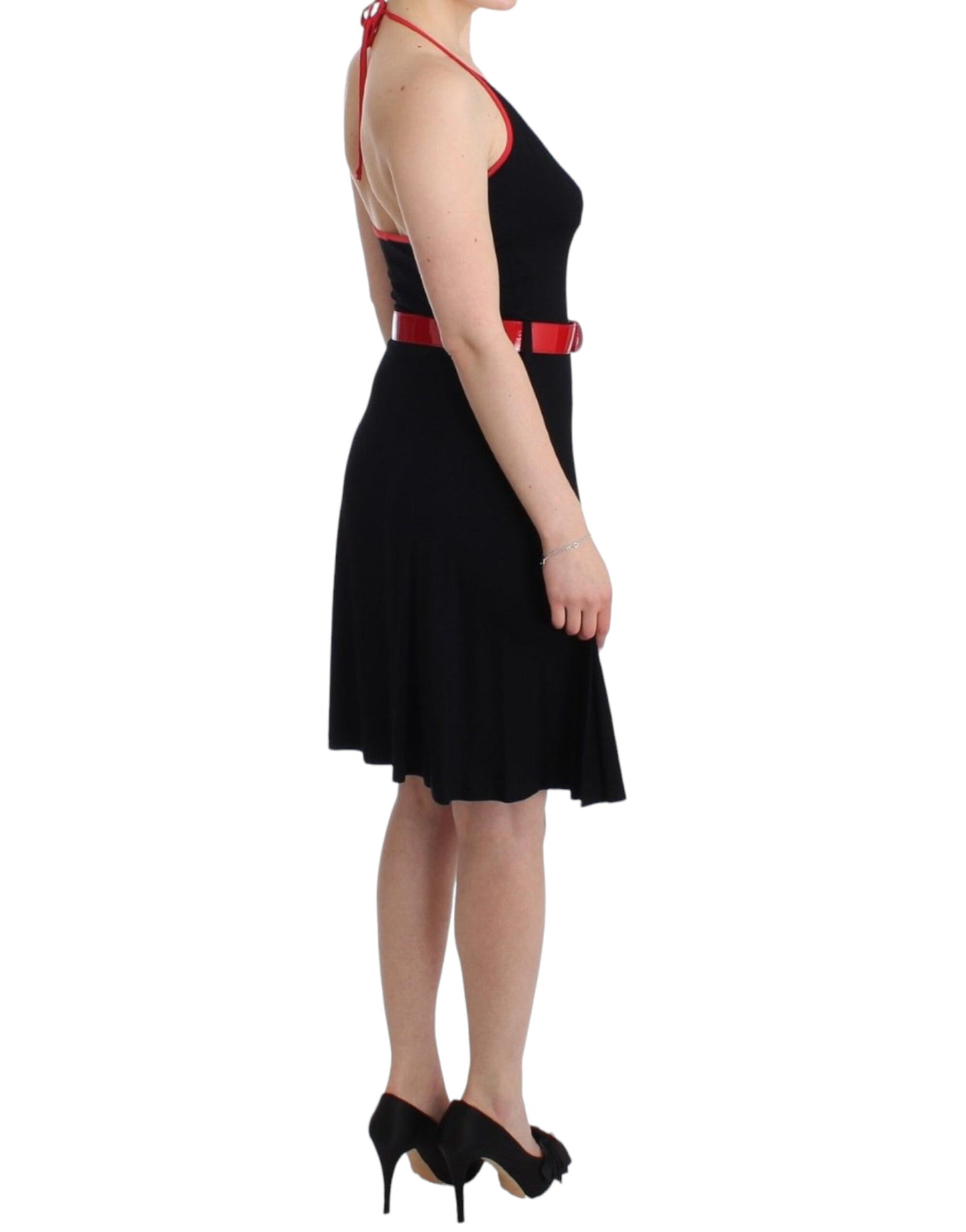 Roccobarocco Black belted palladio dress