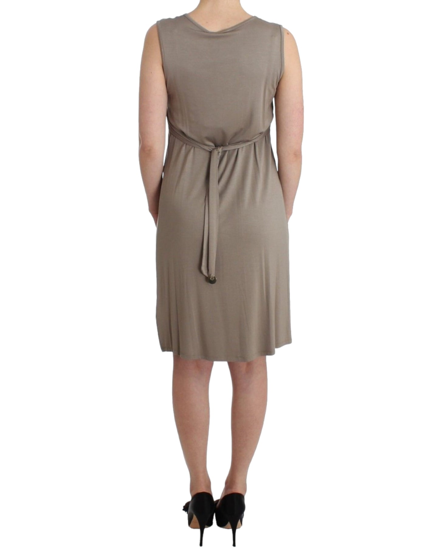 Roccobarocco Khaki studded sheath dress