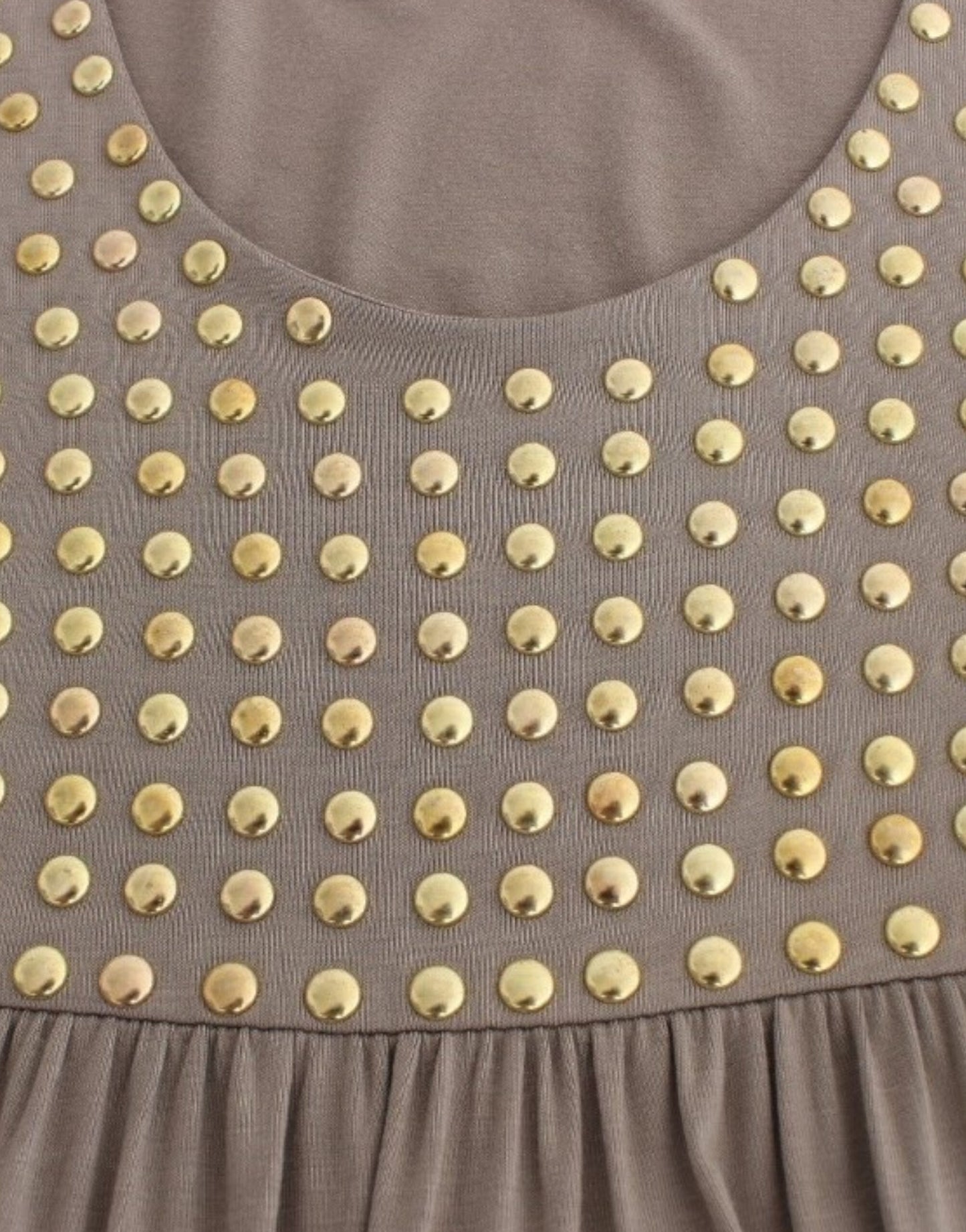 Roccobarocco Khaki studded sheath dress