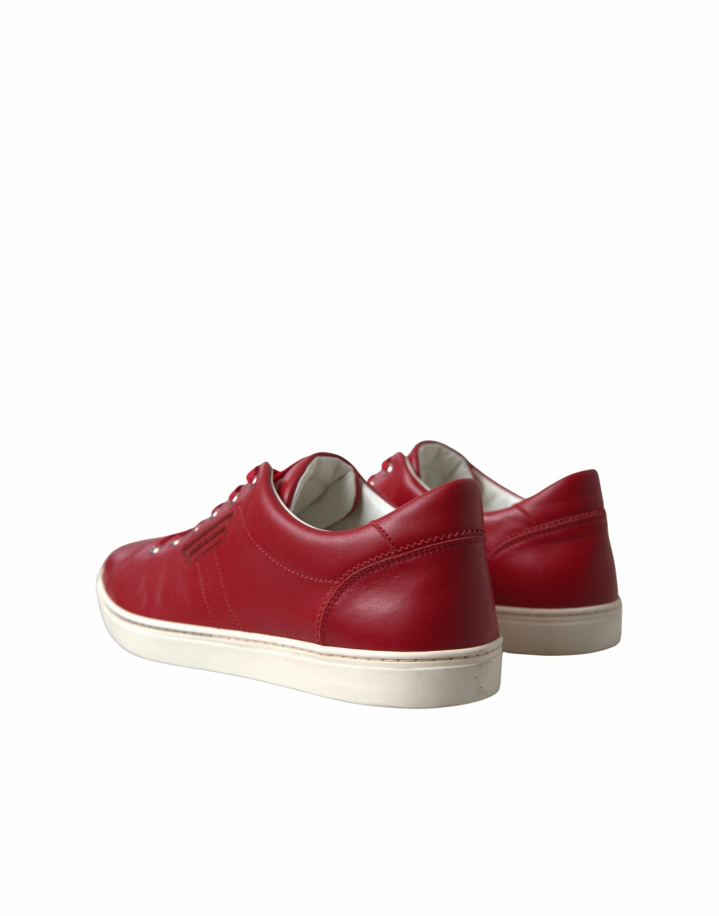 Dolce & Gabbana Shoes Red Portofino Leather Low Top Mens Sneakers