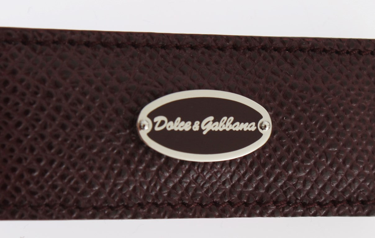 Dolce & Gabbana Bordeaux Leather Magnet Money Clip