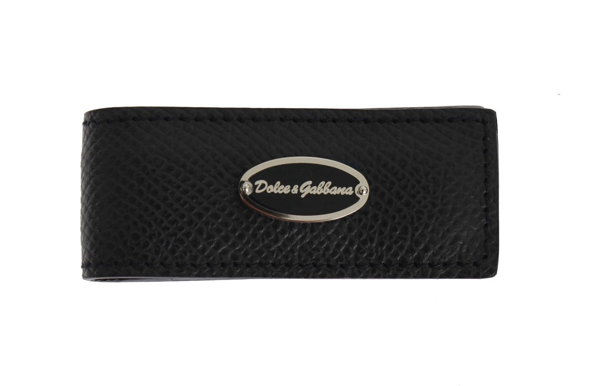 Dolce & Gabbana Blue Leather Magnet Money Clip