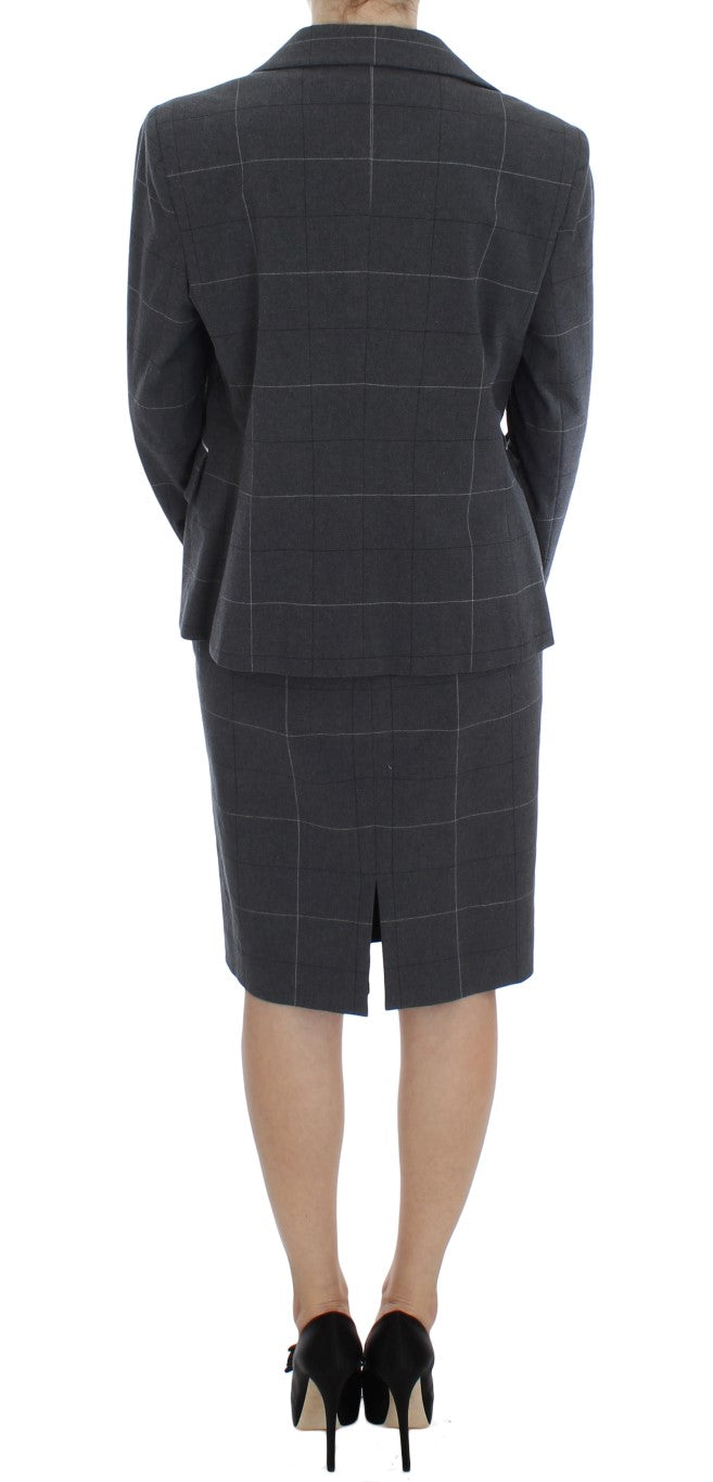 BENCIVENGA Gray Stretch Sheath Dress Suit Set