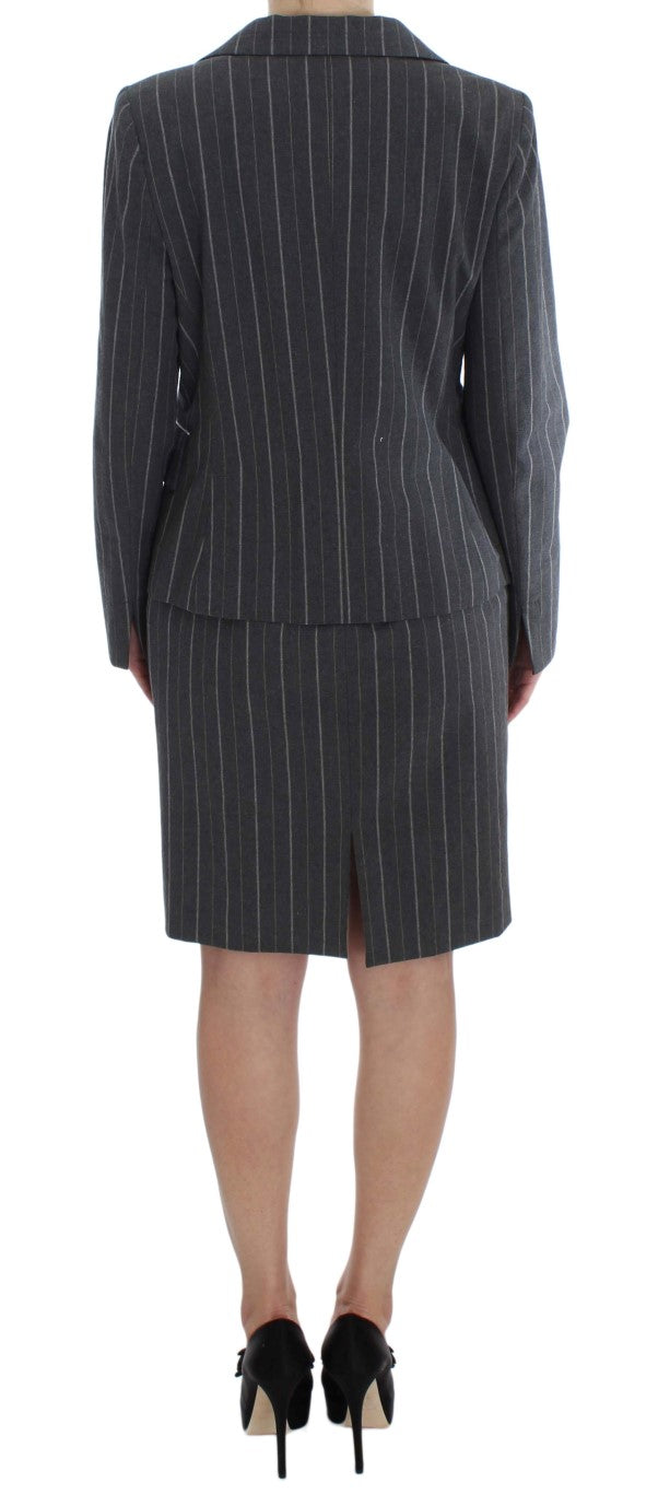 BENCIVENGA Gray Stretch Suit Sheath Dress & Blazer Set