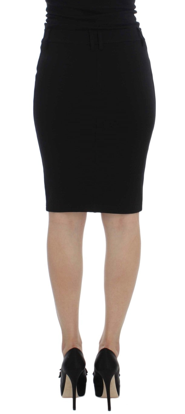 PLEIN SUD Black Straight Pencil Skirt