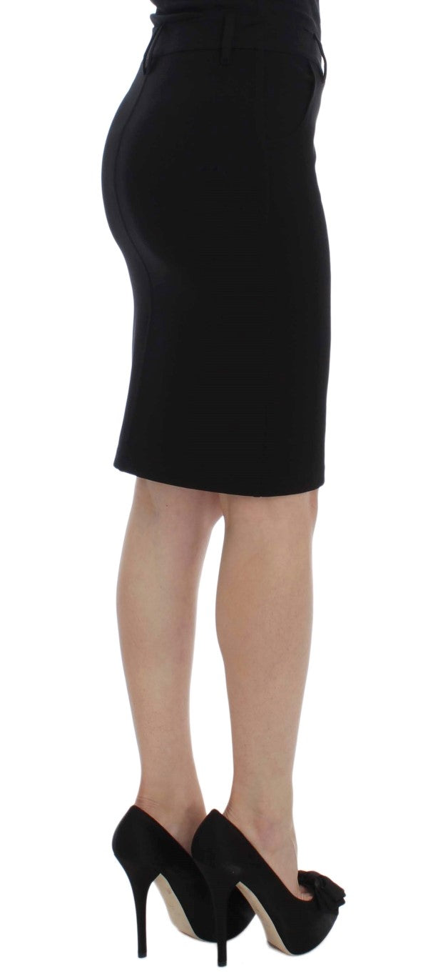 PLEIN SUD Black Straight Pencil Skirt