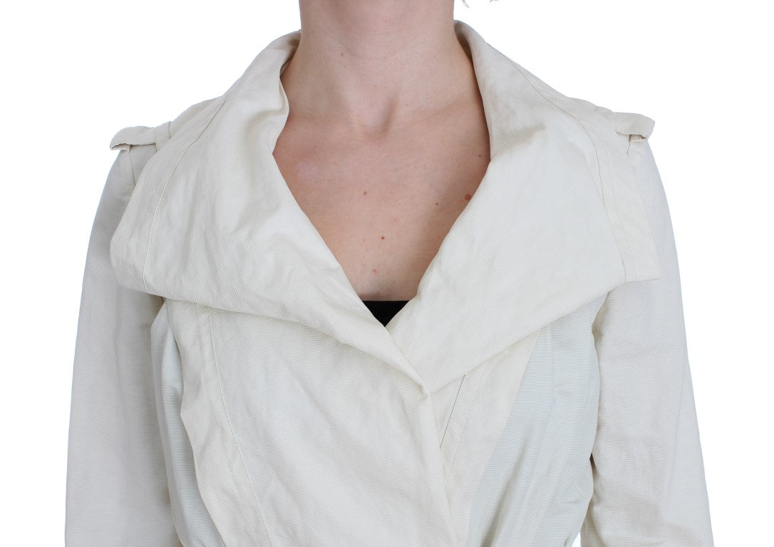 PLEIN SUD White Trench Coat Jacket