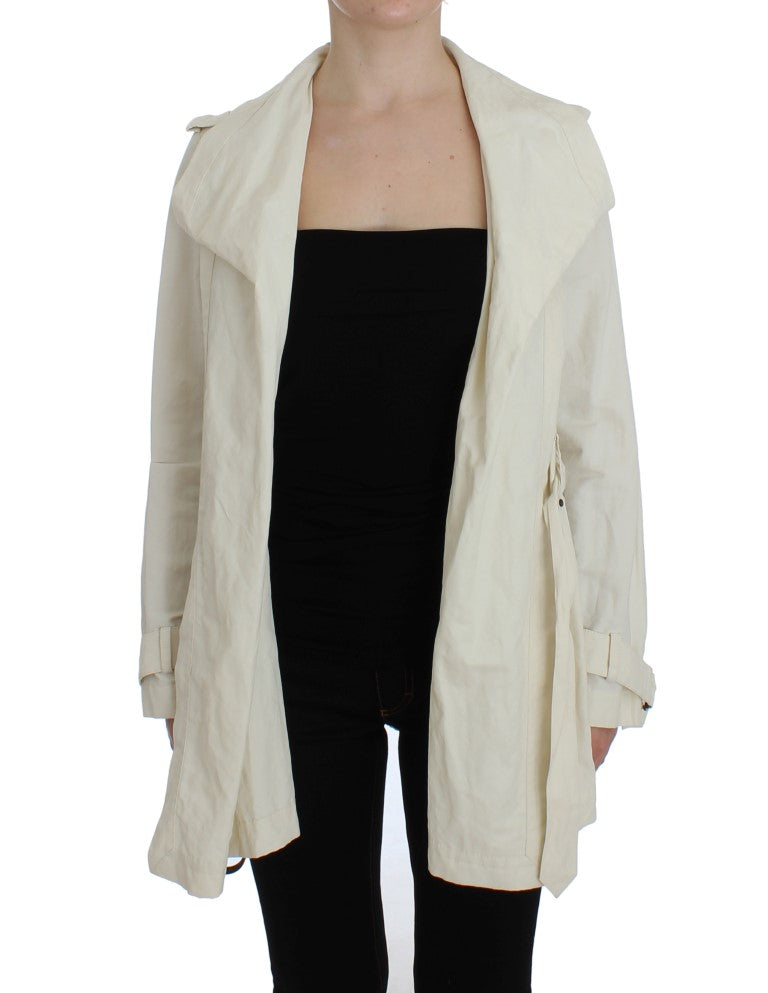 PLEIN SUD White Trench Coat Jacket