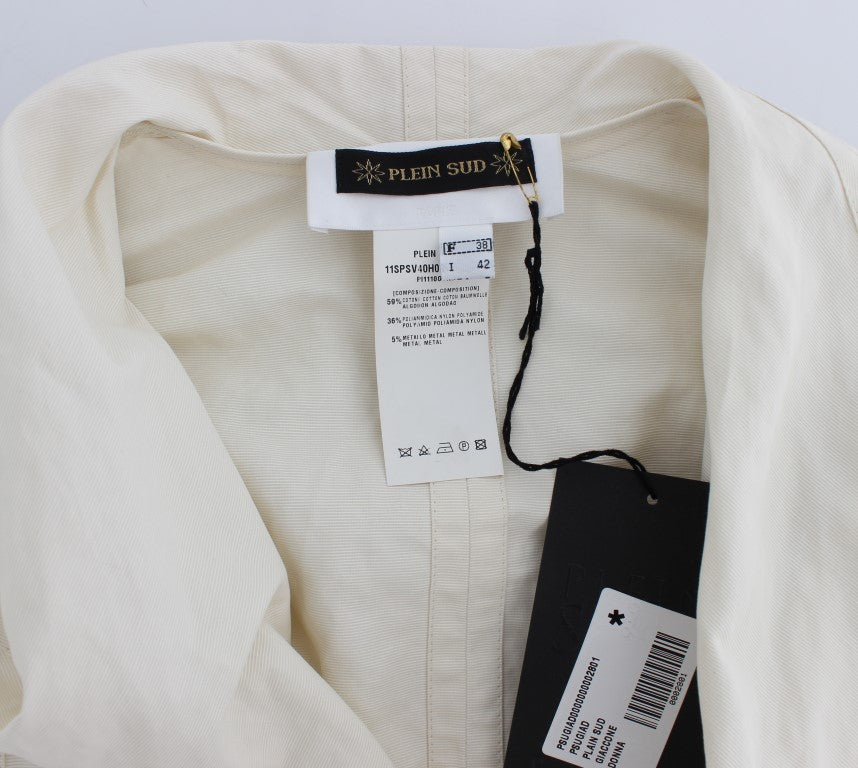 PLEIN SUD White Trench Coat Jacket