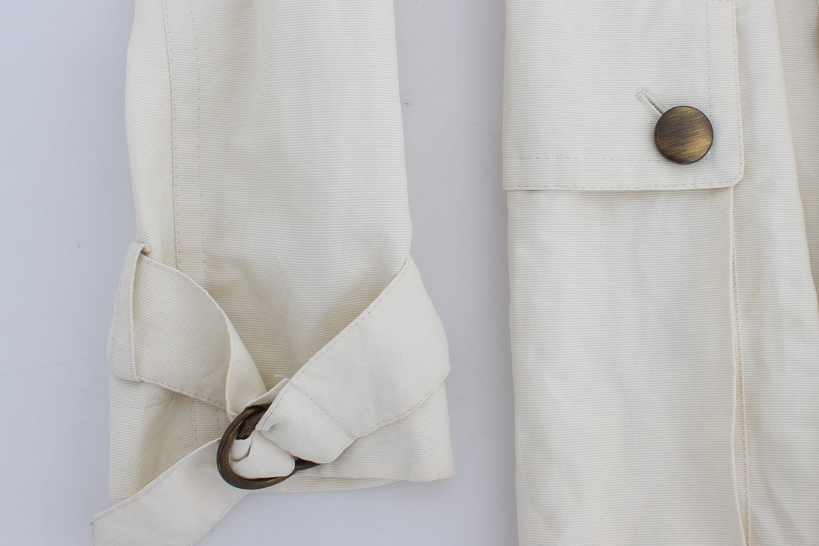 PLEIN SUD White Trench Coat Jacket