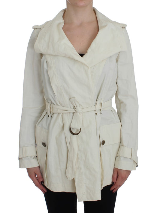 PLEIN SUD White Trench Coat Jacket