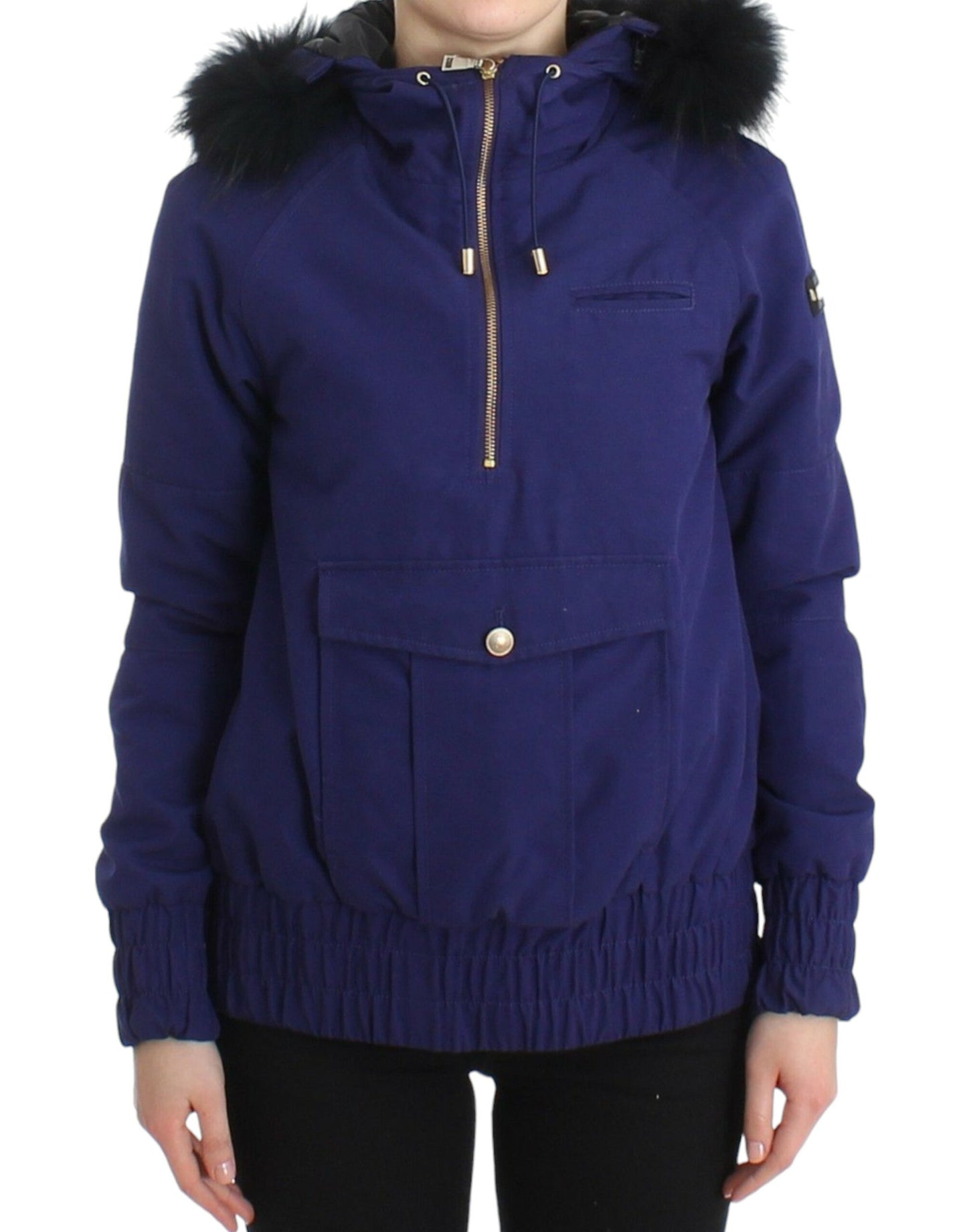 GF Ferre Blue Padded Jacket Hooded Short K-Way