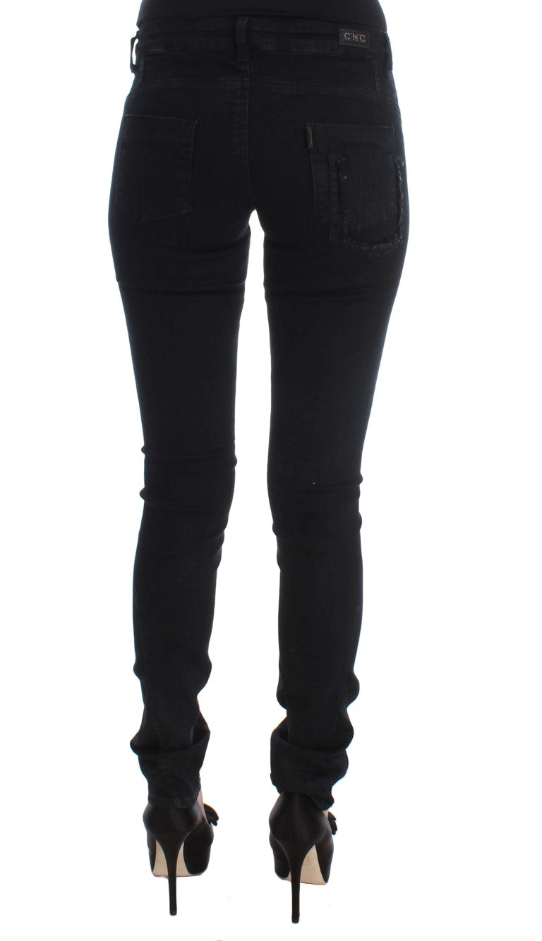 Costume National Black Cotton Slim Fit Denim Jeans