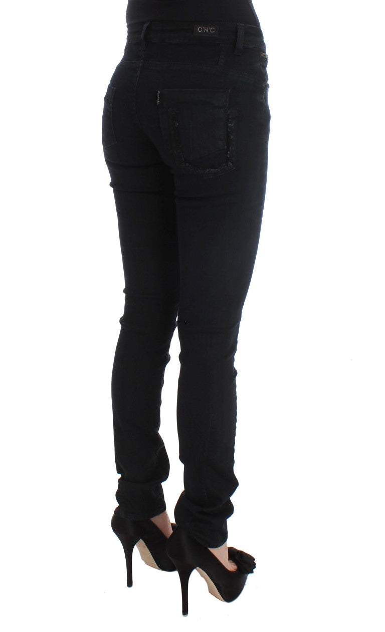 Costume National Black Cotton Slim Fit Denim Jeans