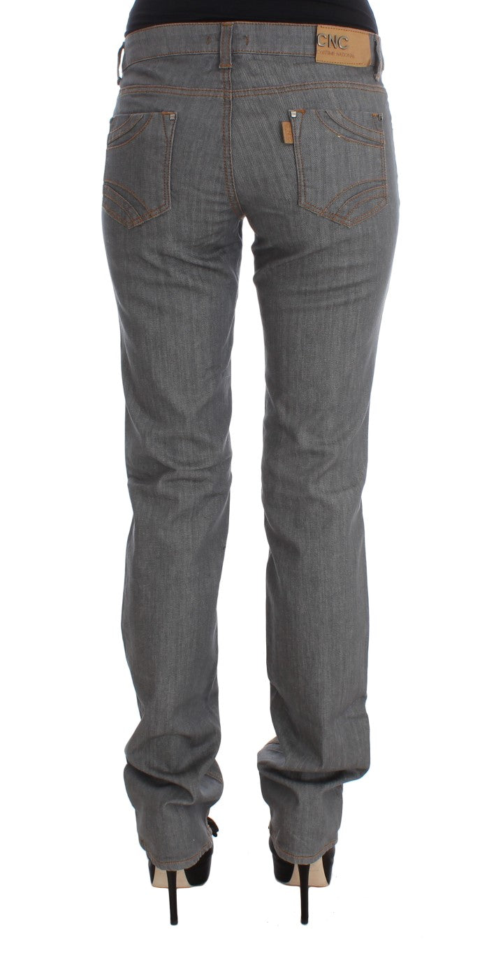 Costume National Gray Cotton Regular Fit Denim Jeans