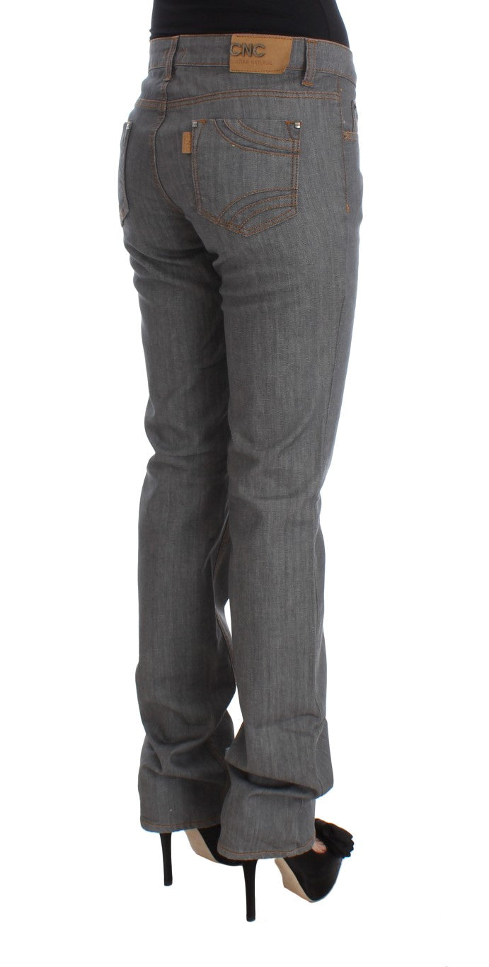 Costume National Gray Cotton Regular Fit Denim Jeans