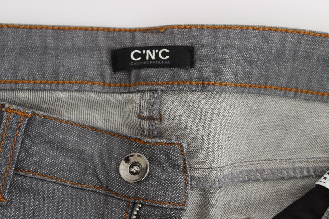 Costume National Gray Cotton Regular Fit Denim Jeans