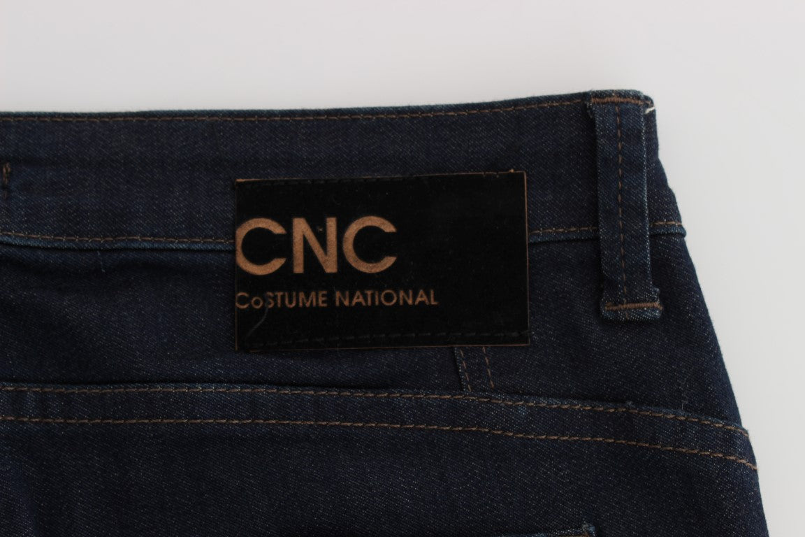 Costume National Blue Cotton Blend Slim Fit Jeans