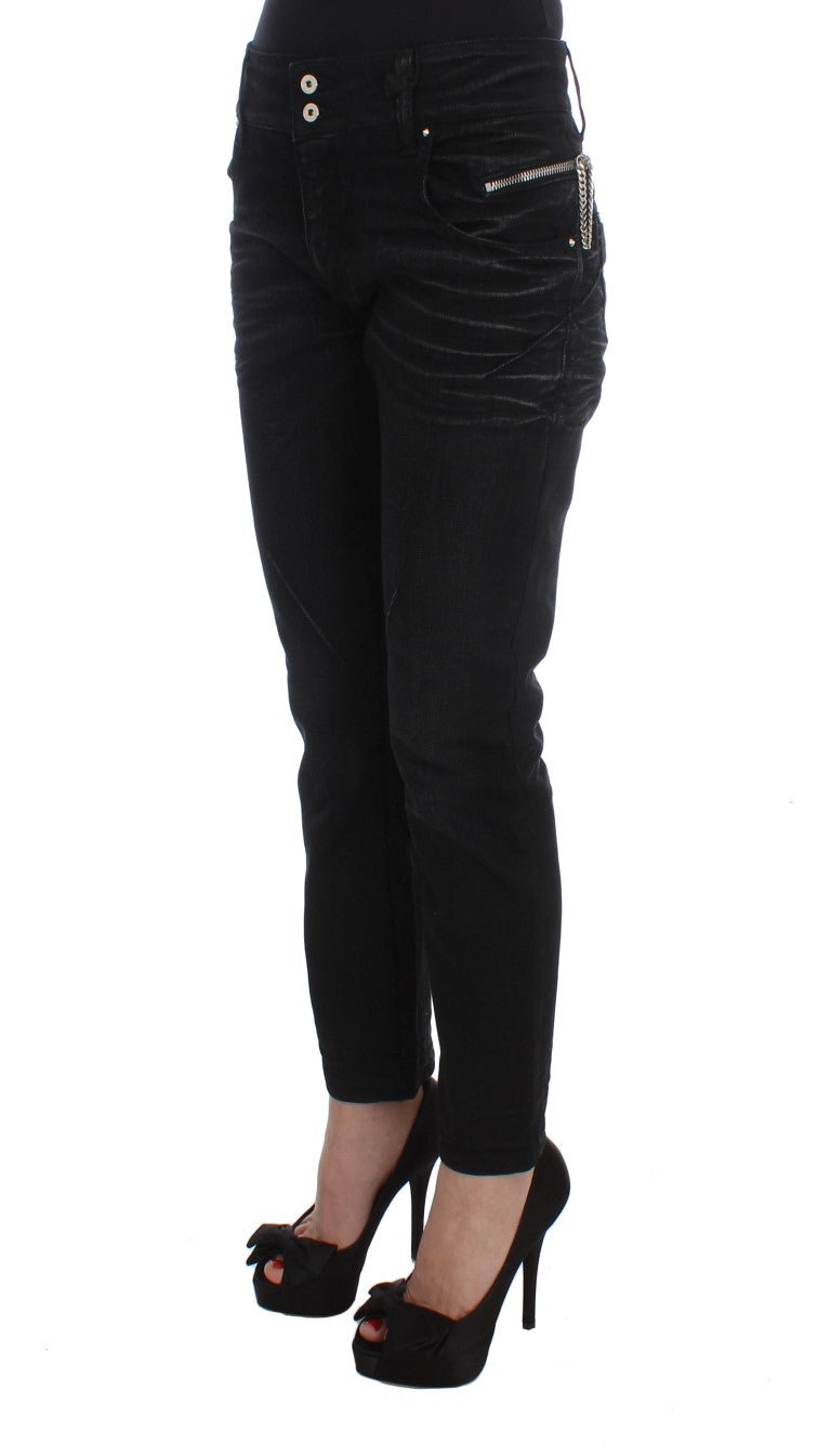 Costume National Black Cotton Slouchy Slims Fit Jeans