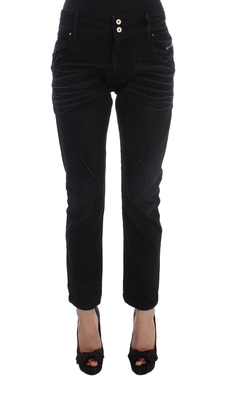 Costume National Black Cotton Slouchy Slims Fit Jeans