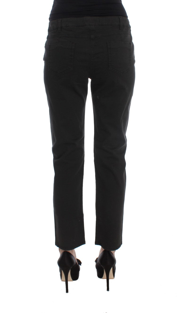 Costume National Black Cotton Capri Cropped Denim Jeans