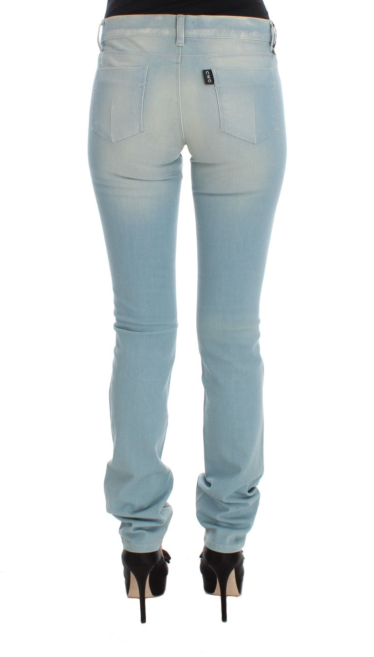 Costume National Blue Cotton Blend Super Slim Fit Jeans