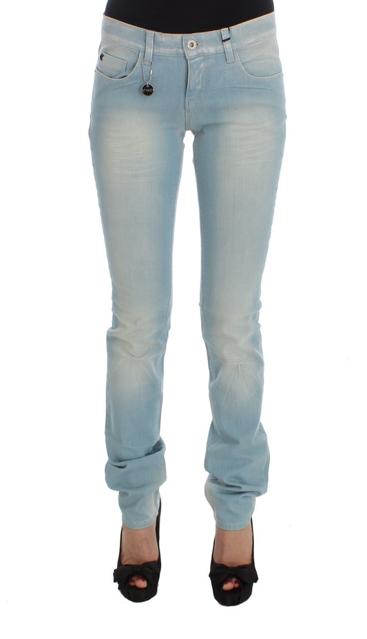 Costume National Blue Cotton Blend Super Slim Fit Jeans