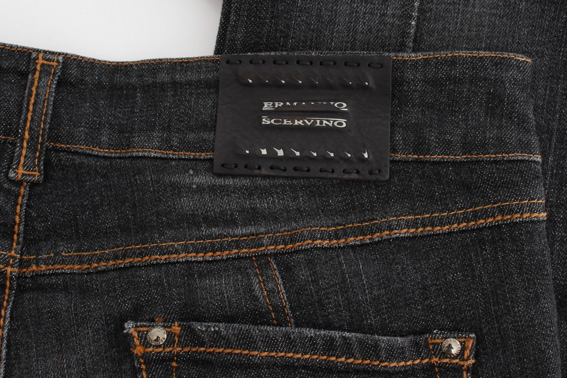 Ermanno Scervino Gray Cotton Slim Fit Denim Jeans