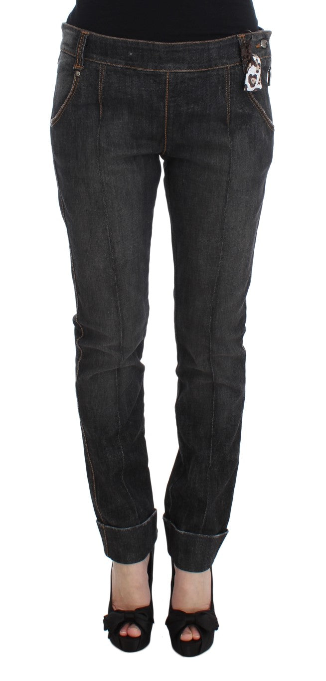 Ermanno Scervino Gray Cotton Slim Fit Denim Jeans