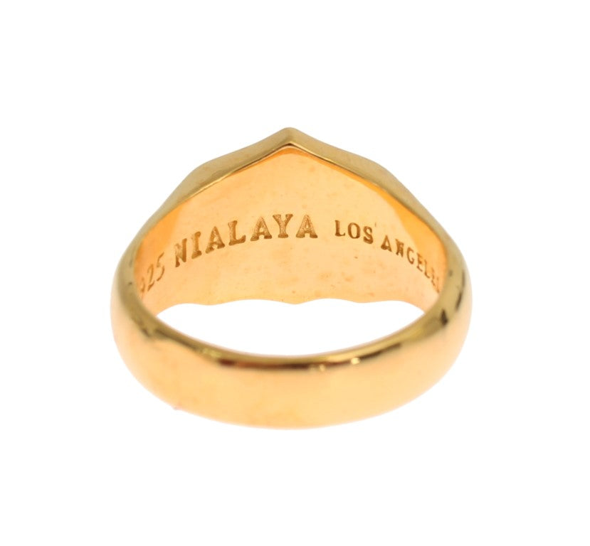 Nialaya Gold Plated 925 Sterling Silver Ring