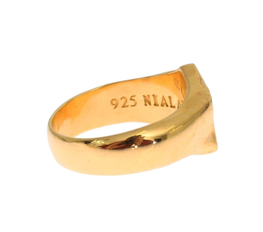 Nialaya Nialaya Gold Plated 925 Sterling Silver Men's Ring