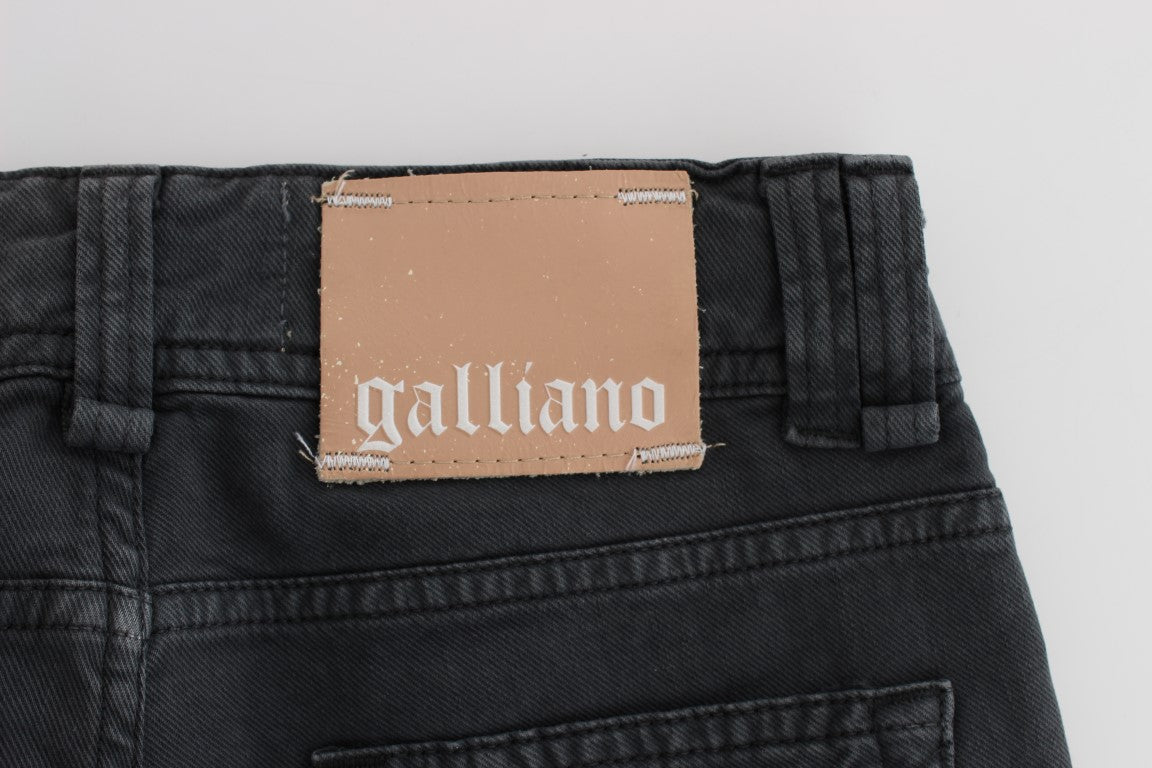 John Galliano Blue Wash Cotton Blend Slim Fit Bootcut Jeans