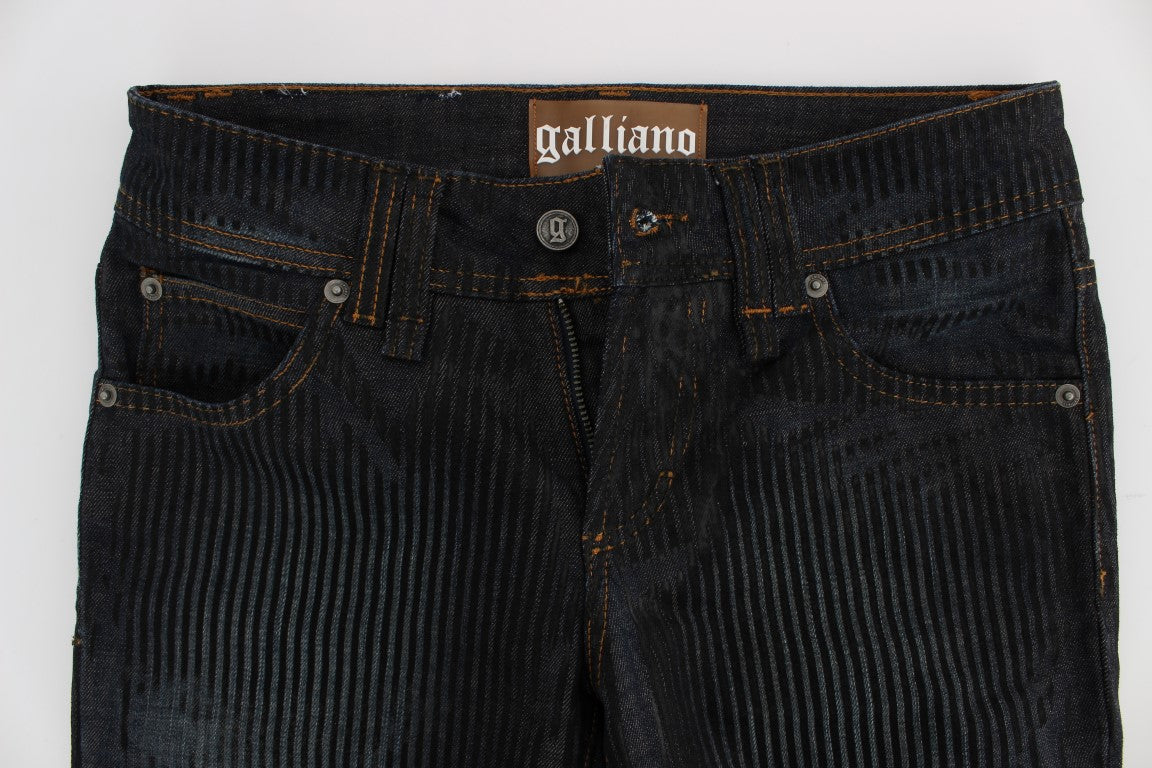 John Galliano Blue Wash Cotton Blend Slim Fit Bootcut Jeans