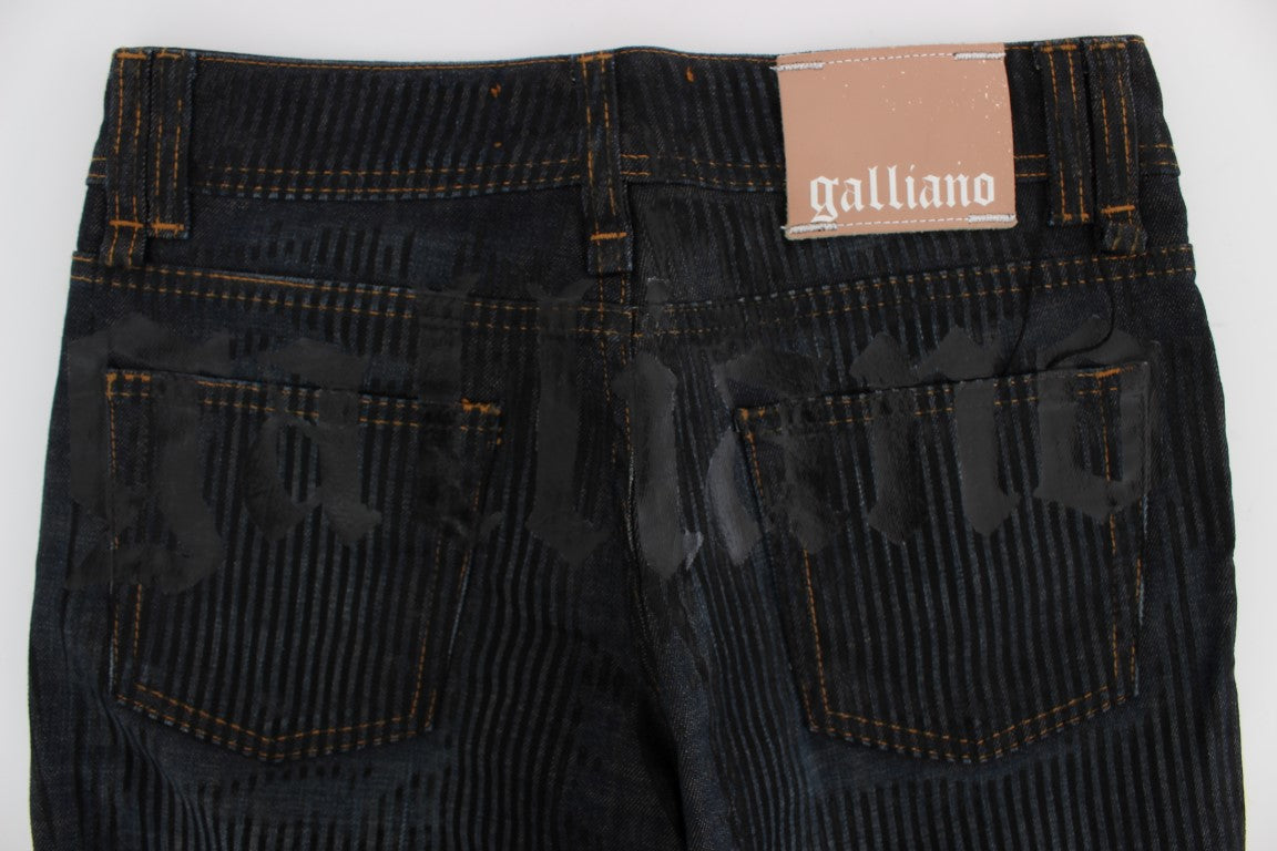 John Galliano Blue Wash Cotton Blend Slim Fit Bootcut Jeans