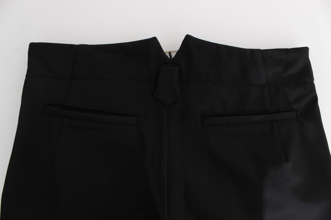 Ermanno Scervino Black Cotton Blend Capri Cropped Pants