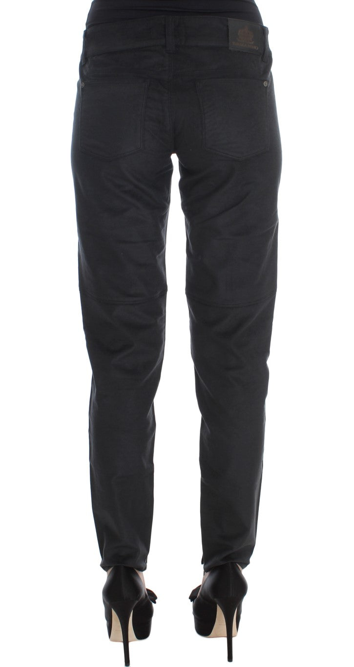 Ermanno Scervino Black Cotton Blend Regular Fit Pants