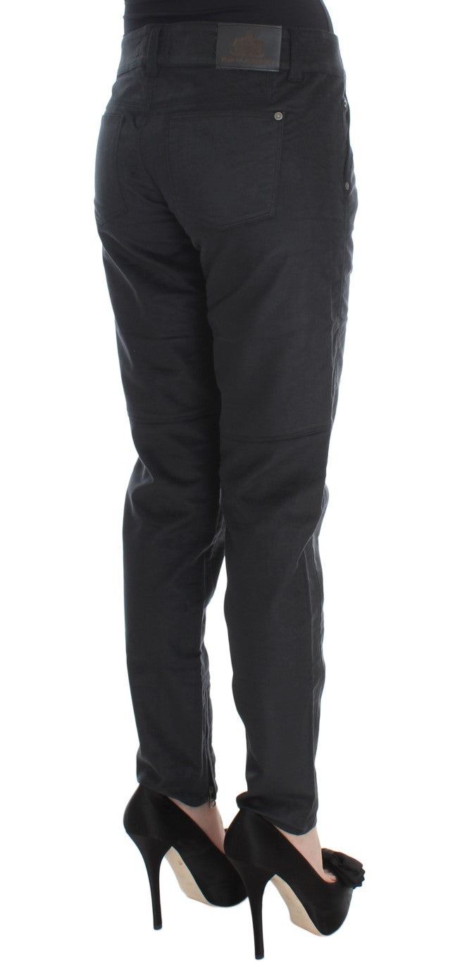 Ermanno Scervino Black Cotton Blend Regular Fit Pants