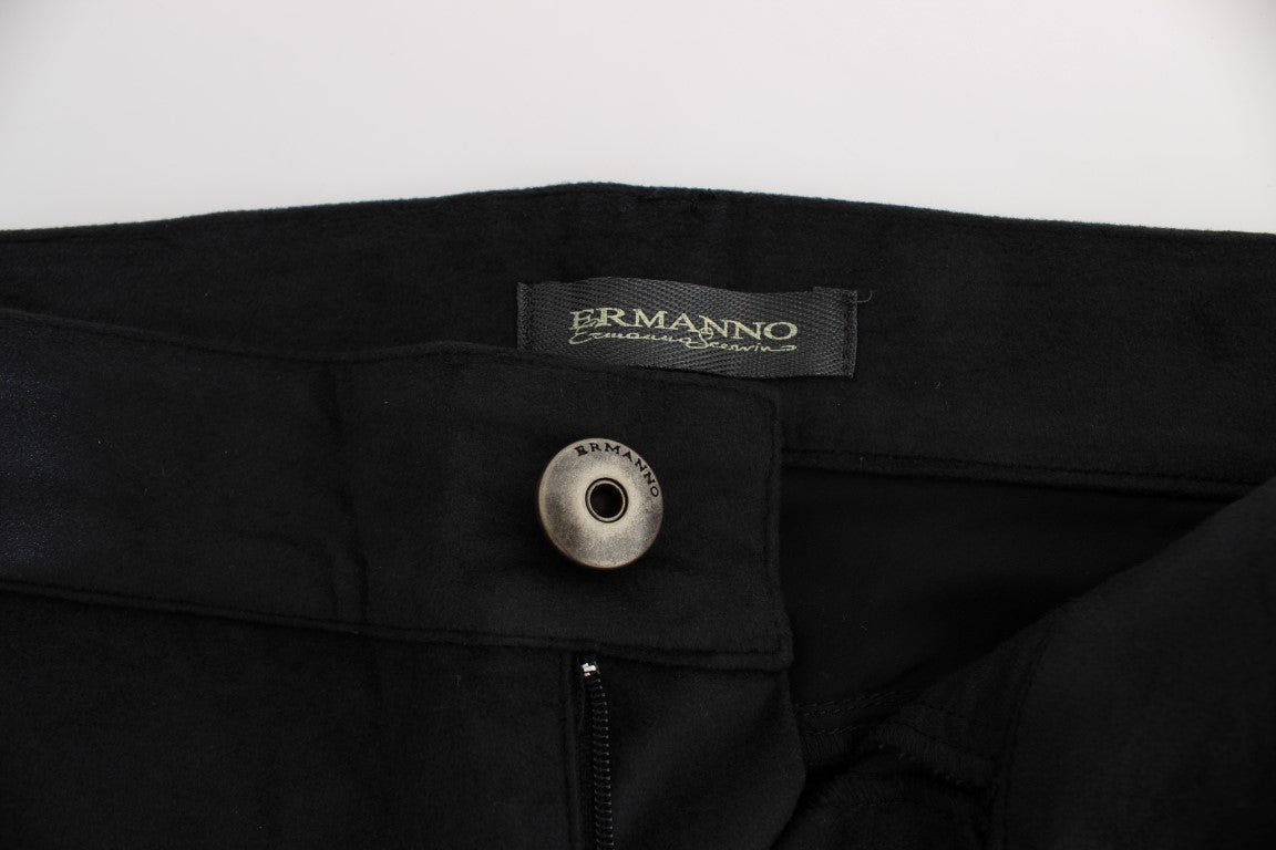 Ermanno Scervino Black Cotton Blend Regular Fit Pants