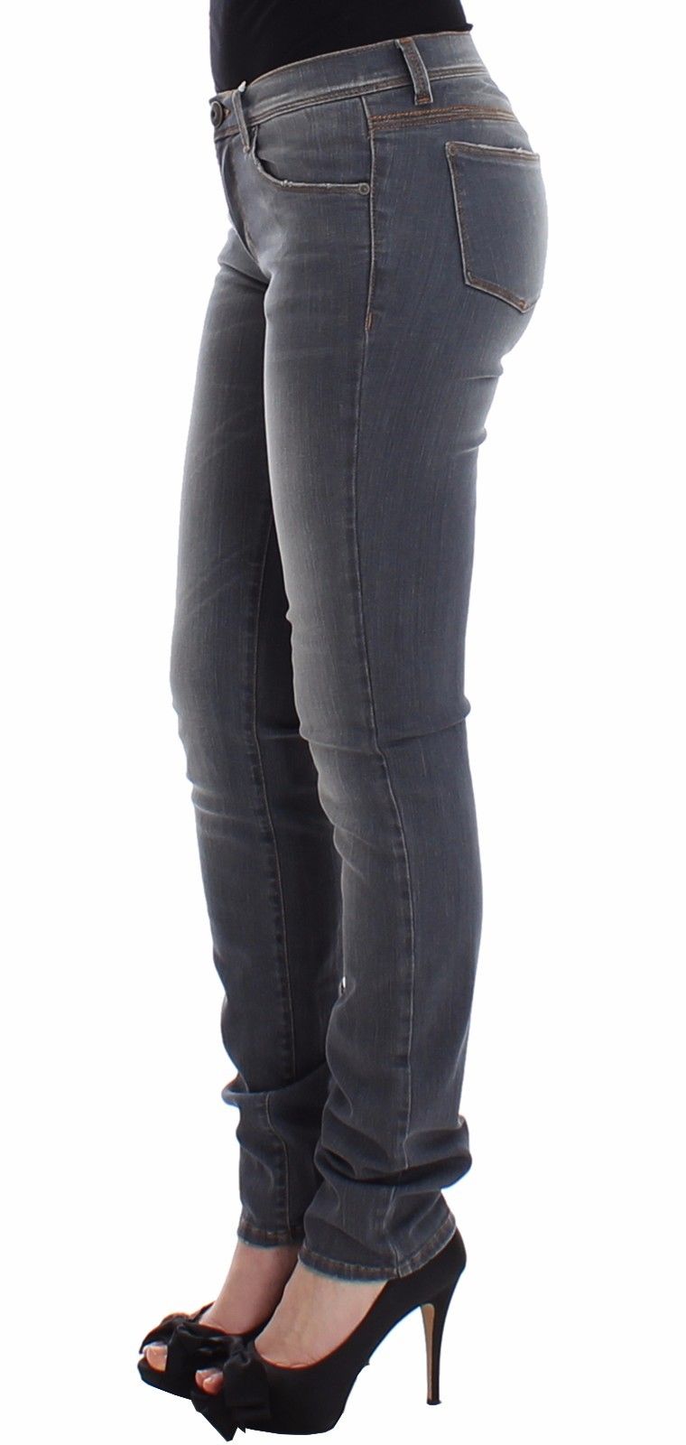 Ermanno Scervino Gray Slim Jeans Denim Pants Skinny Leg Stretch